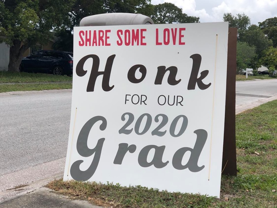 graduation drive-by sign