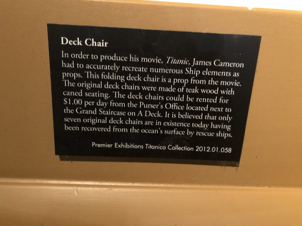 Titanic movie deck chair