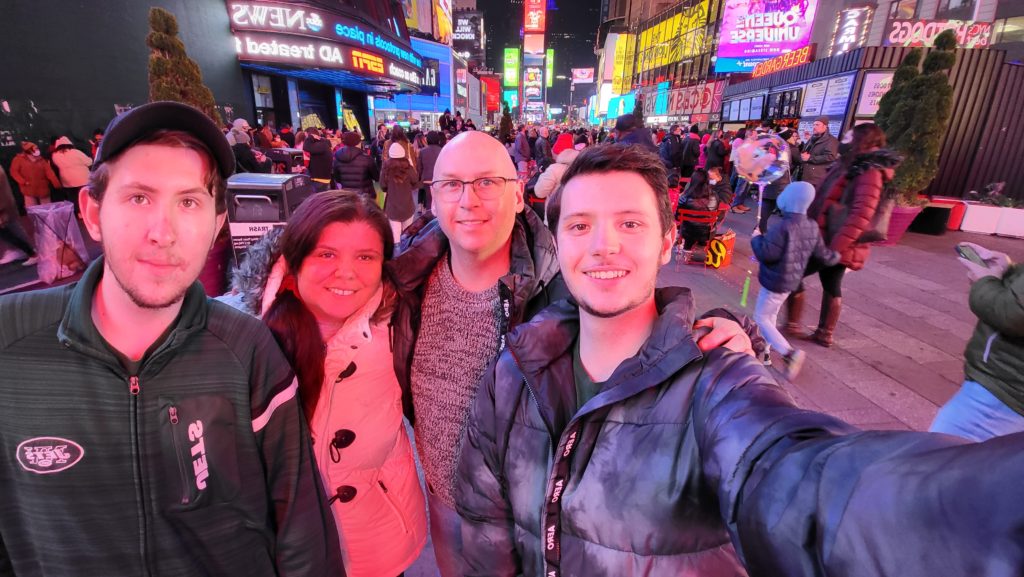 family photo of us at Times Square NYC