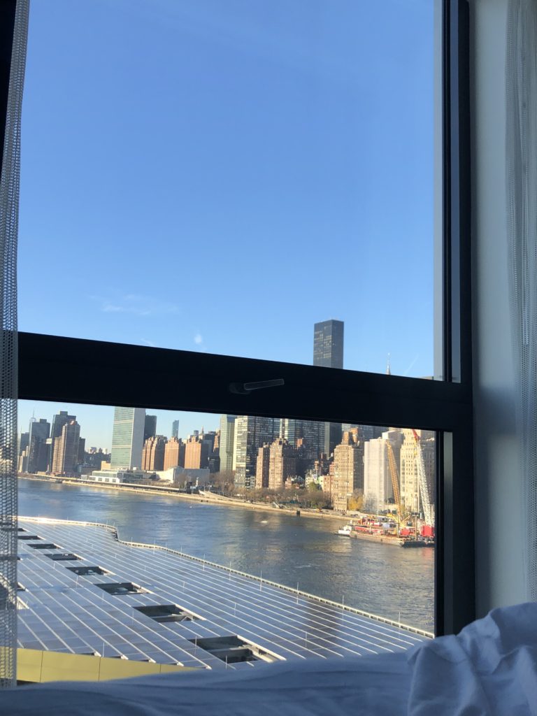 Graduate Roosevelt Island window view of Manhattan