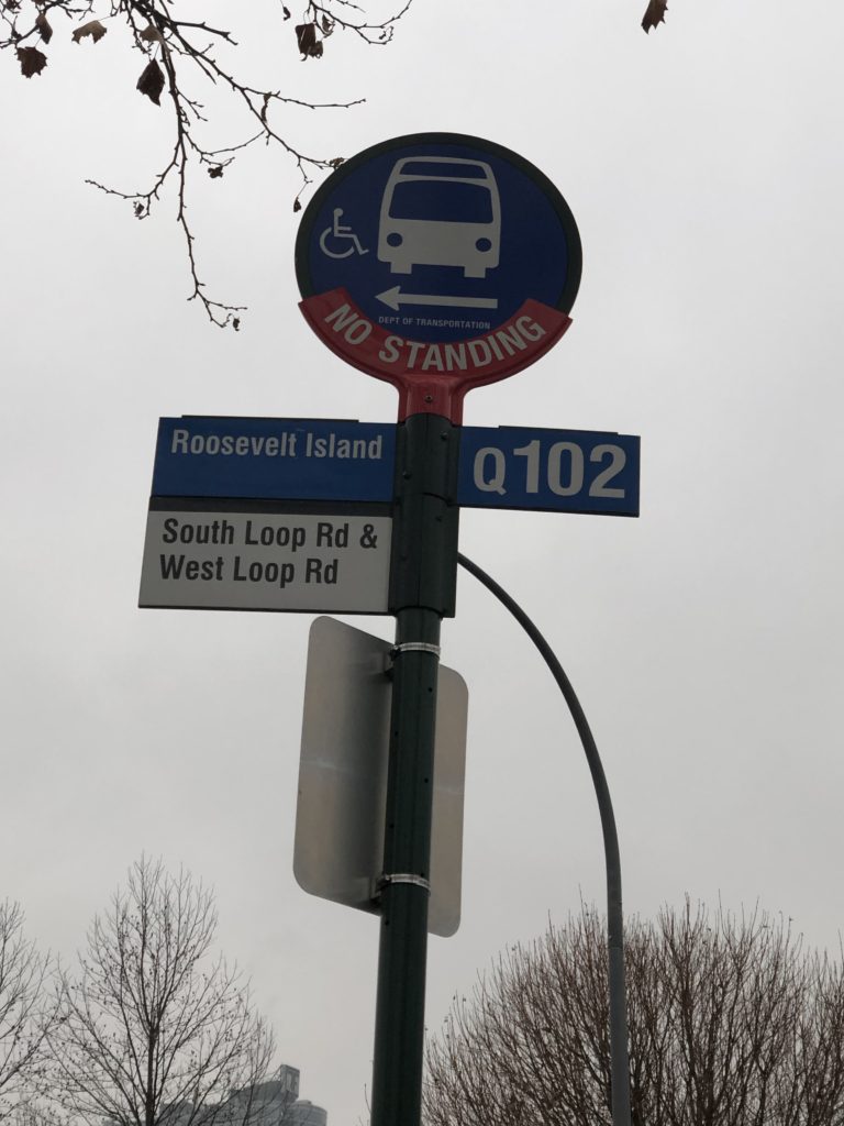 Roosevelt Island bus sign