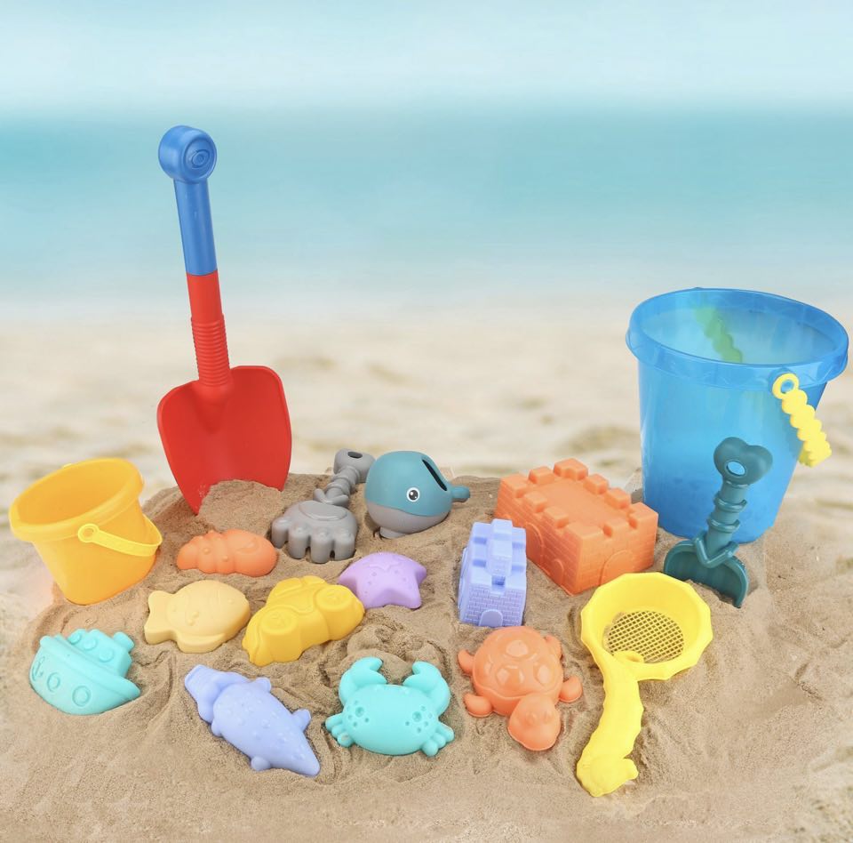 beach bucket for beach vacation packing list