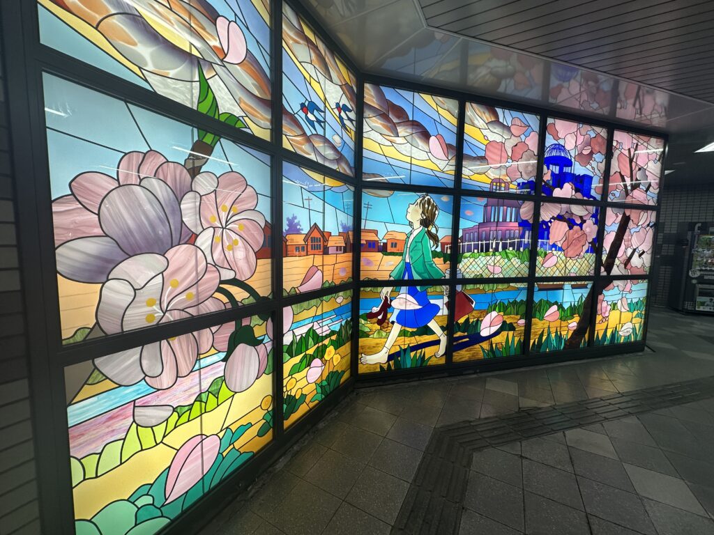 Hiroshima arrival on subway